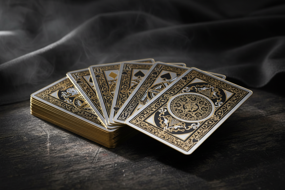 Gold gilded and foiled playing cards