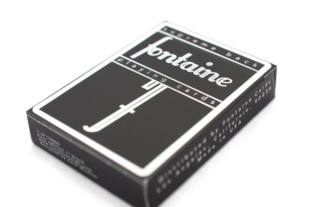 Black Fontaine Playing Cards side view tuck box
