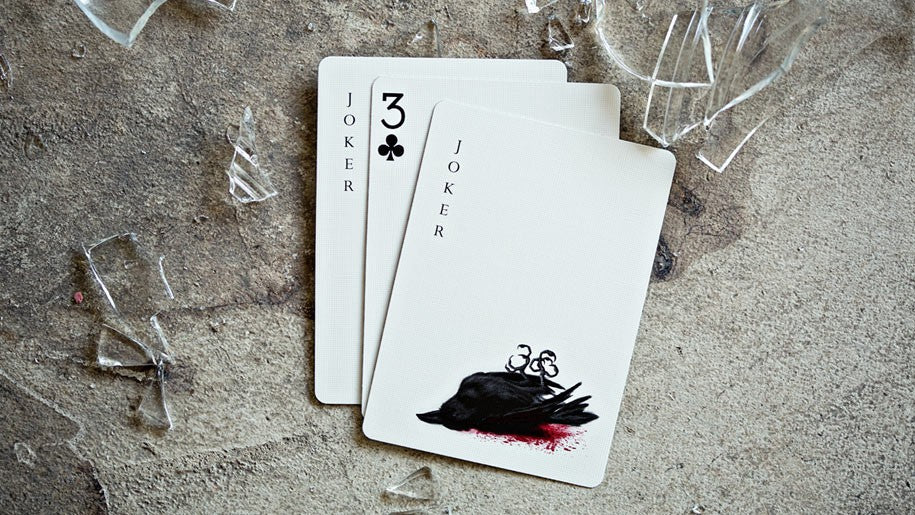 Dealers Playing Cards Erdnase Green — Joker card design with 3 of clubs magic reveal by Daniel Madison