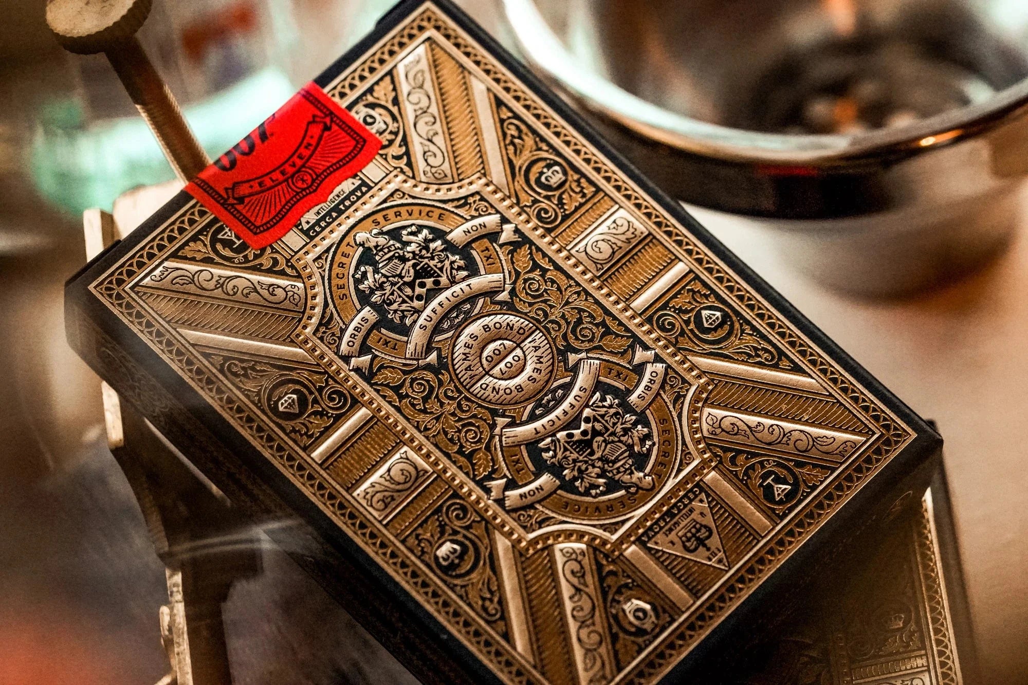 James Bond 007 Playing Cards by Theory11 — card back design with decorative metallic and  intricate designs 