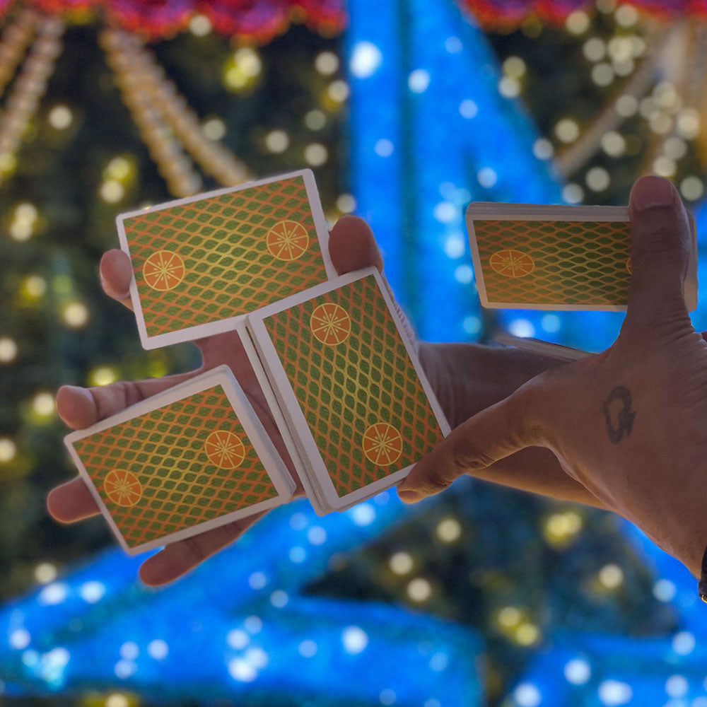 Moranges Second Edition Playing Cards by Magic Encarta — card back design detail in Sybil Cardistry