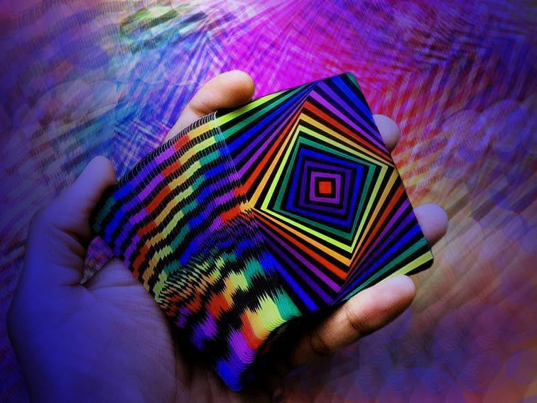 Cardist holding XQ Forty Nine Cardistry Playing Cards deck