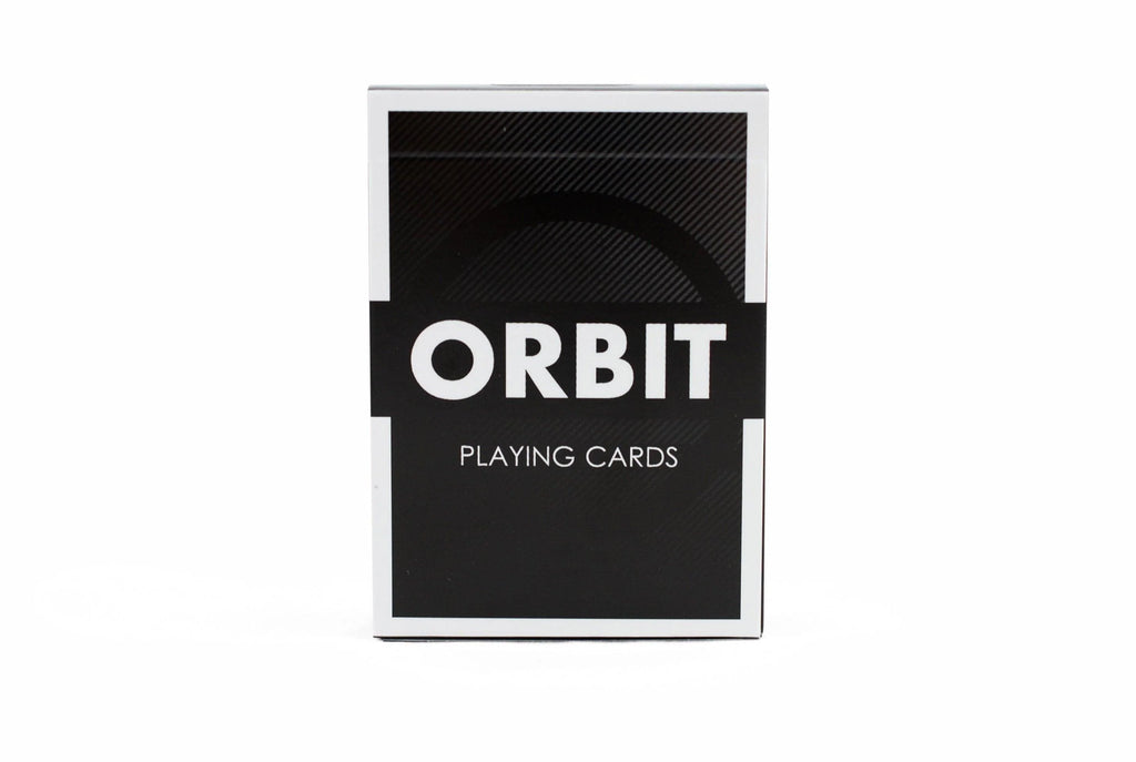 Orbit V4 Playing Cards by Orbit Brown — tuck box front view