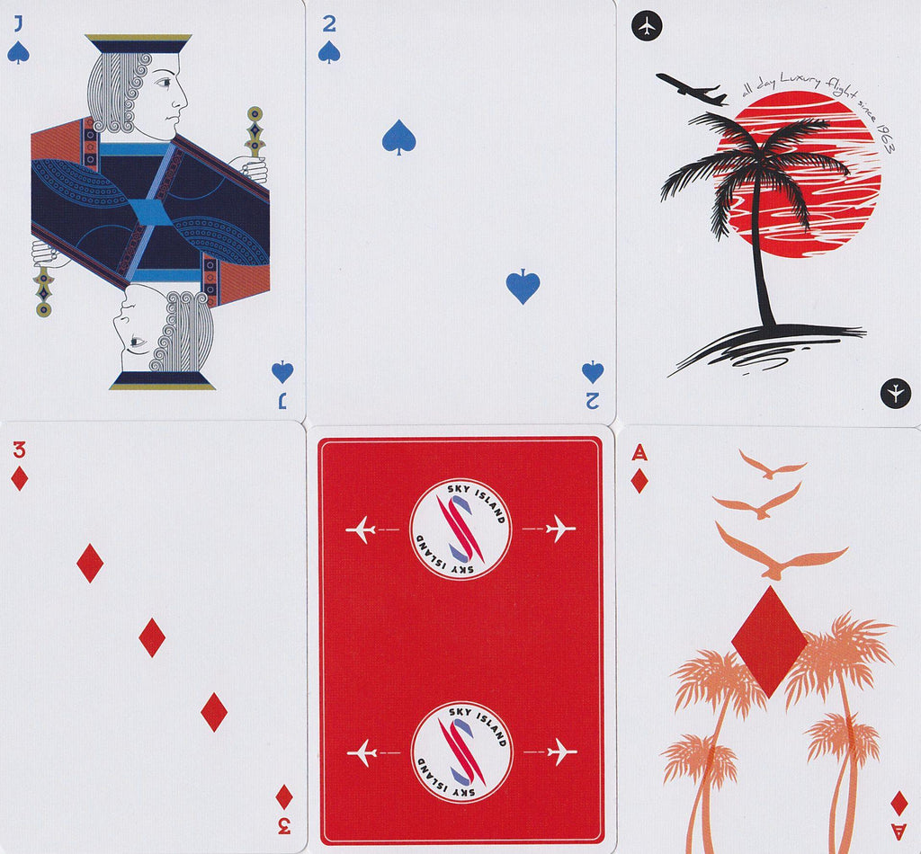 Sky Island Airways Playing Cards – Blue & Red | The Blue Crown