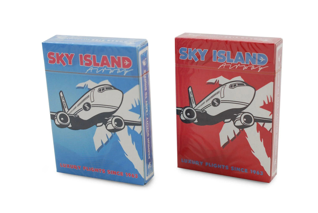 Sky Island Airways Playing Cards – Blue & Red | The Blue Crown