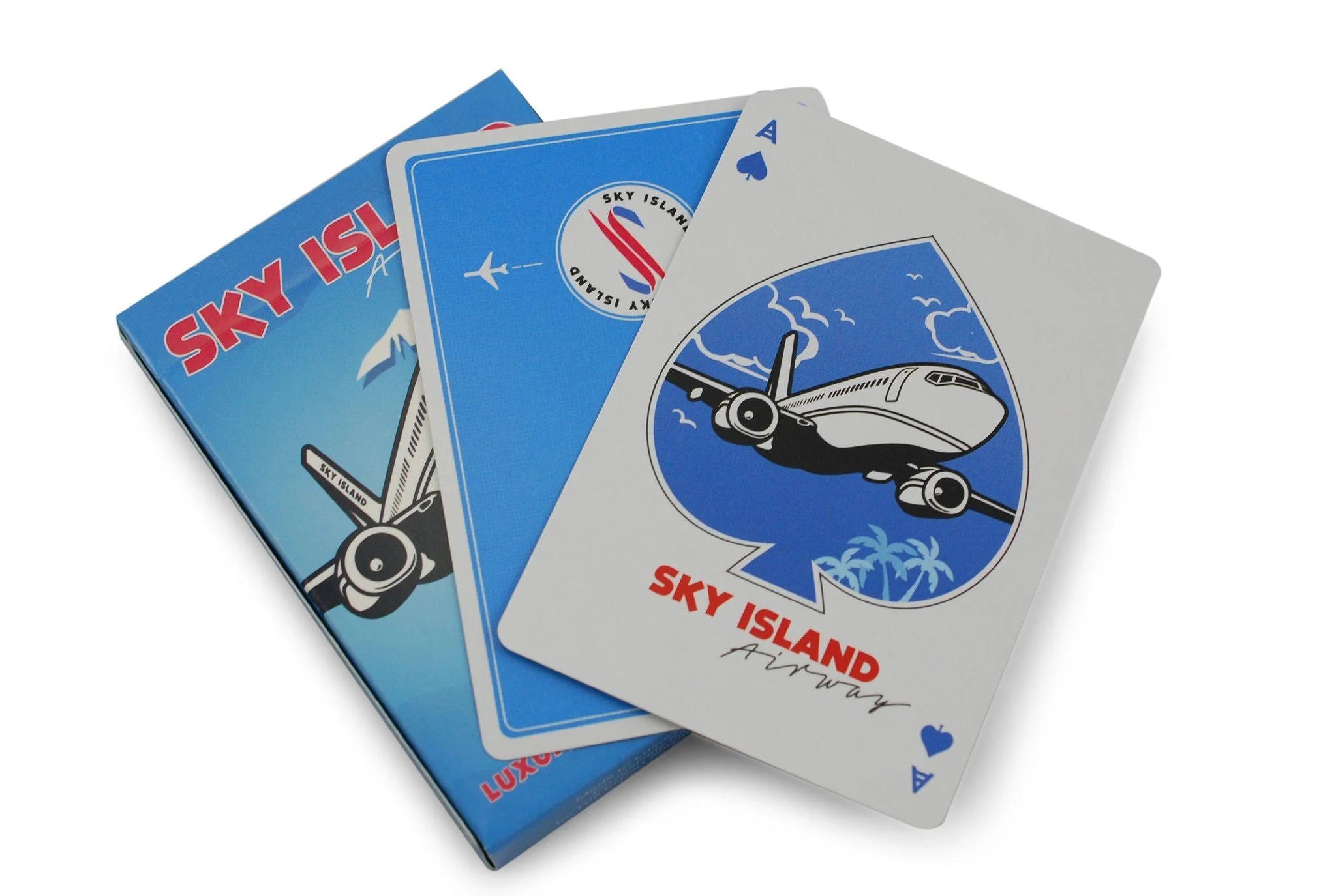Sky Island Airways Playing Cards – Blue & Red | The Blue Crown
