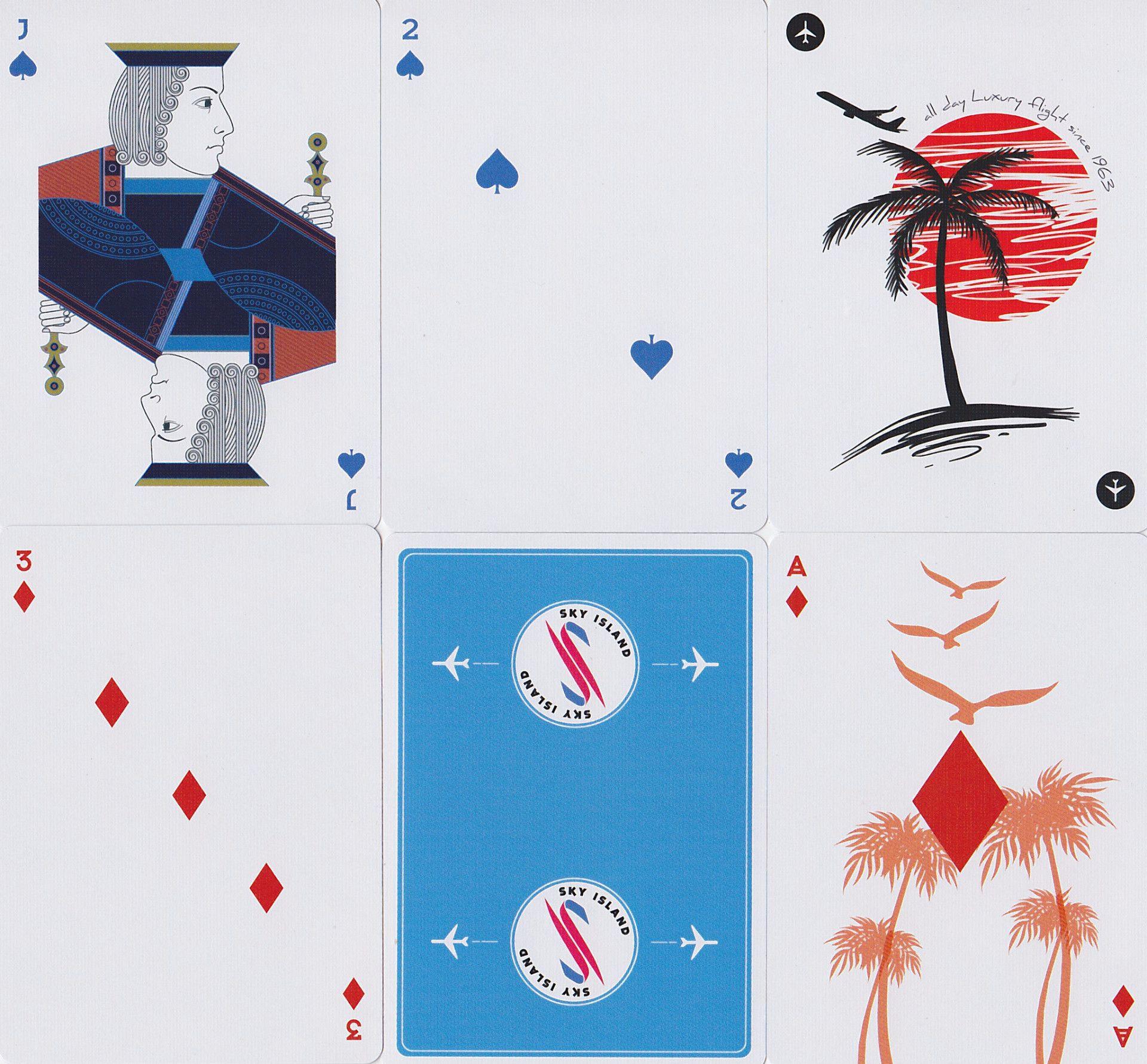 Sky Island Airways Playing Cards – Blue & Red | The Blue Crown